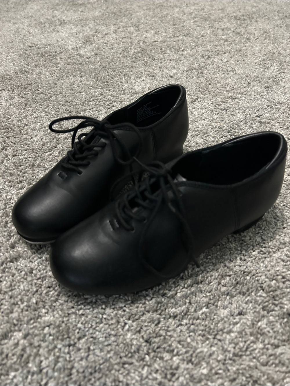 Weissman Black Leather Lace-Up Tap Shoes